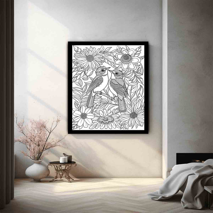 Color Me Love Birds Art Print