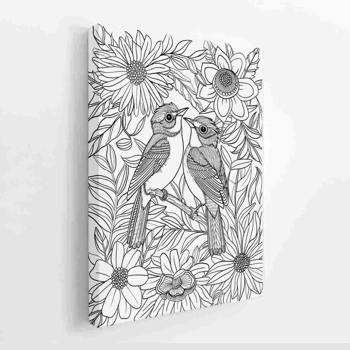 Color Me Love Birds canvas Print