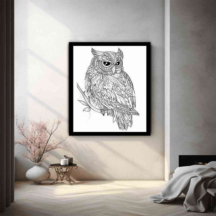 Colour Me  Owl Art Print