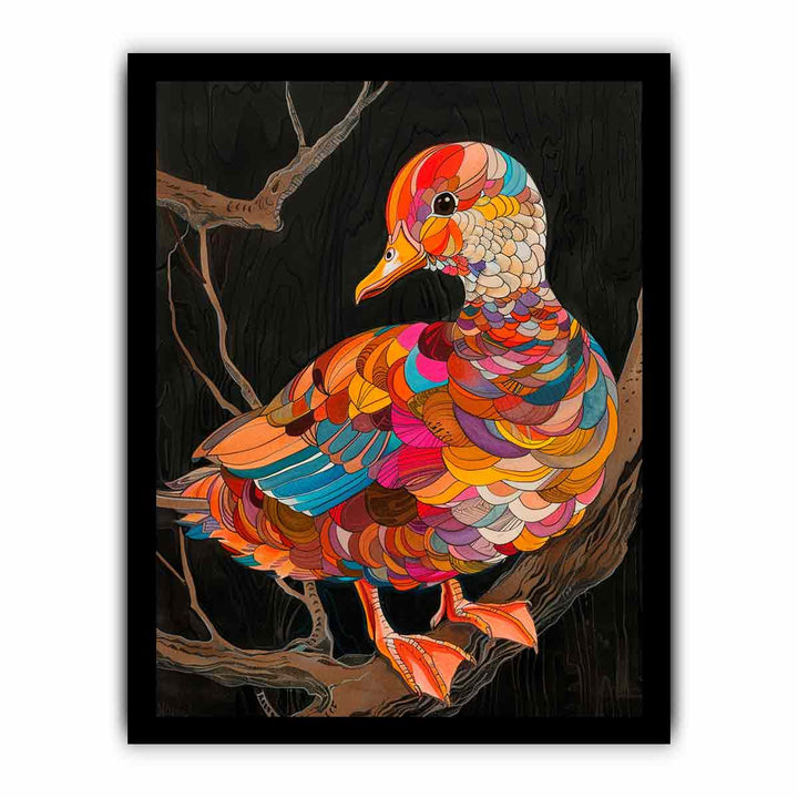 Colorful Duck framed Print