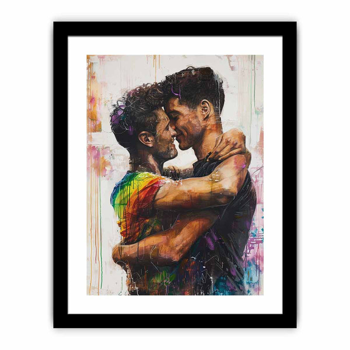 Young Hug  framed Print