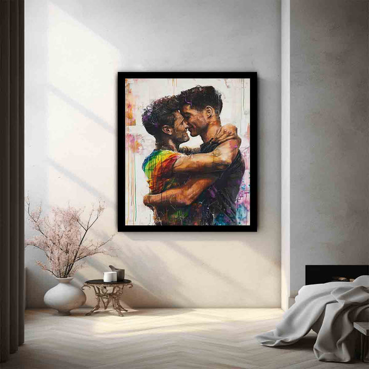 Young Hug  Art Print