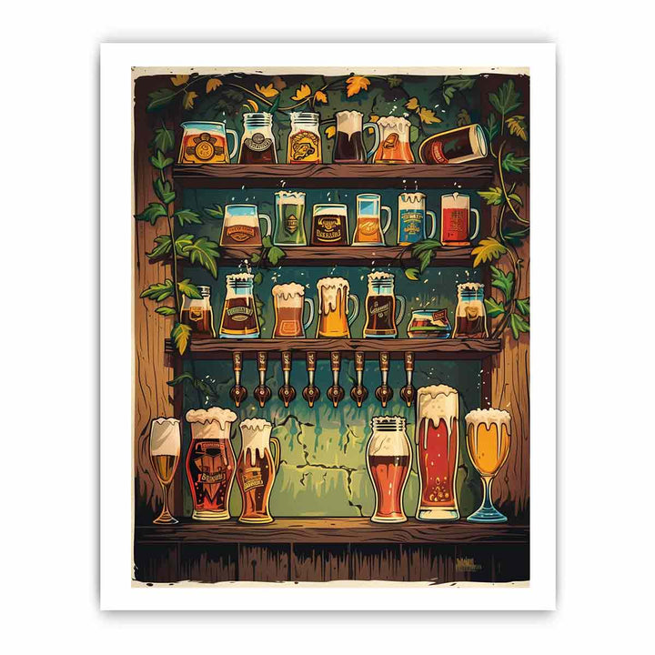 Vintage Beer Art framed Print