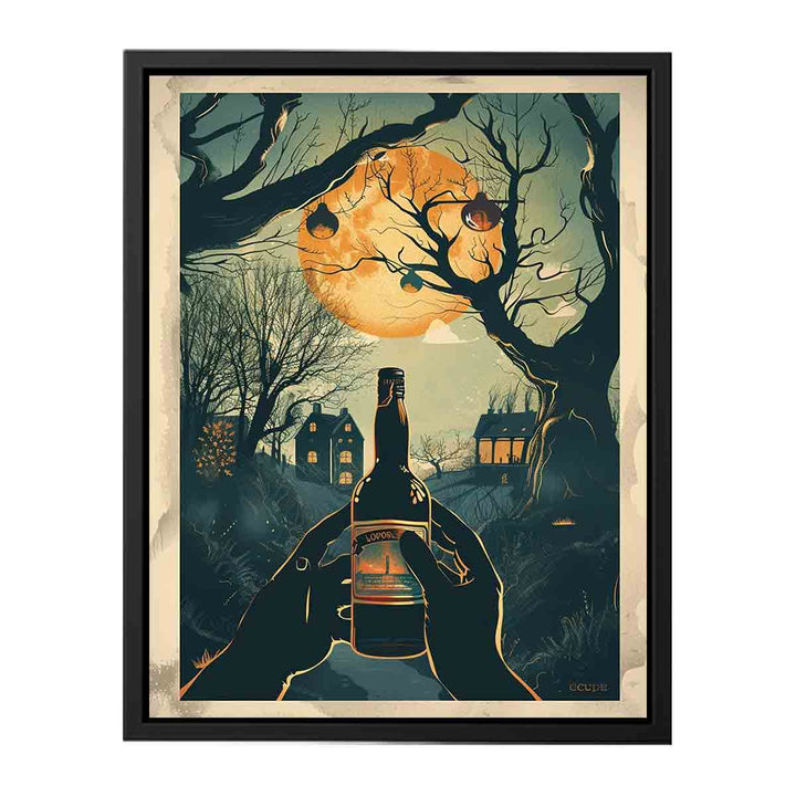 Moonlight Wine Art Print  canvas Print