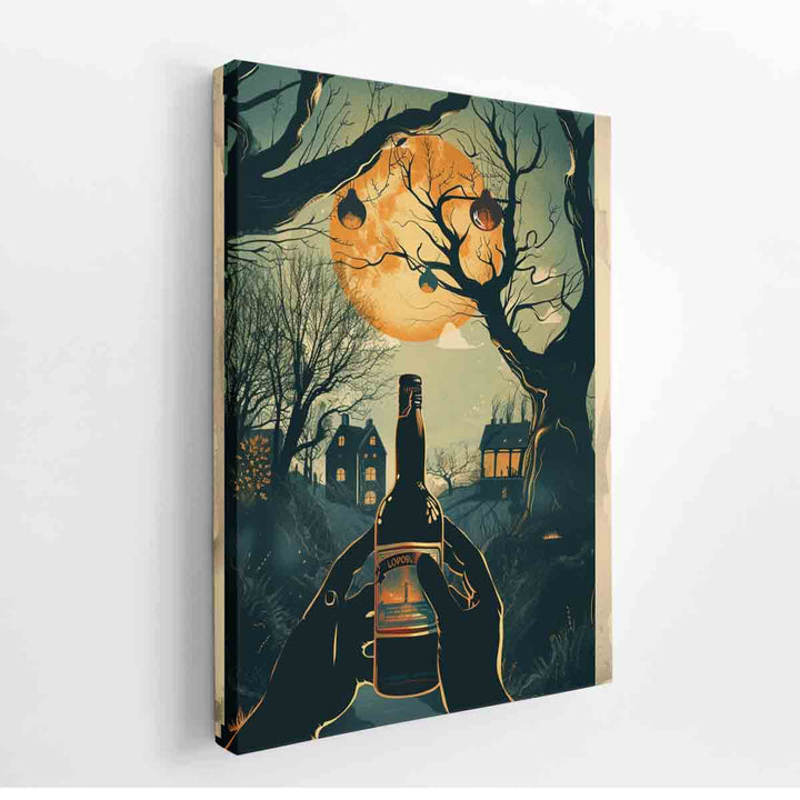 Moonlight Wine Art Print  canvas Print