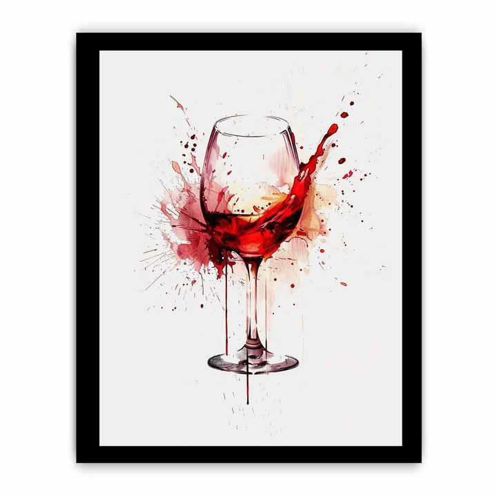 Red wine Splash Art Print framed Print