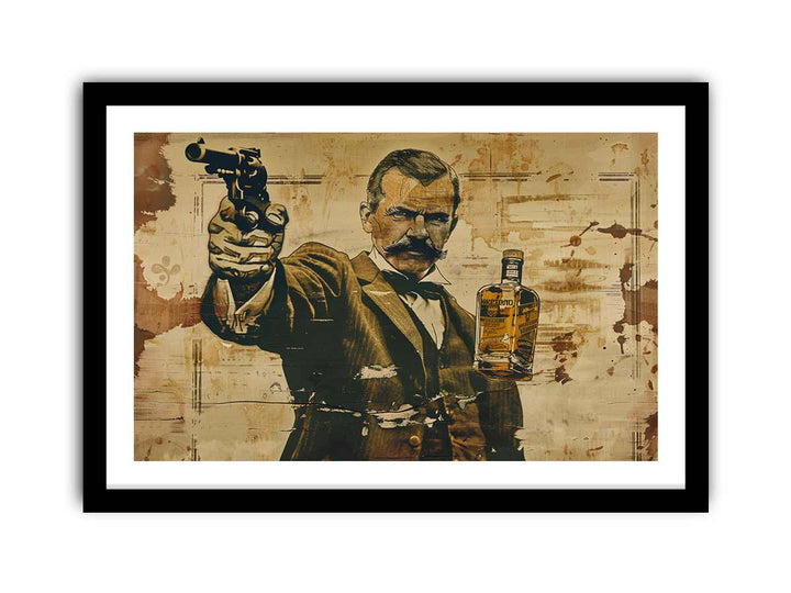 Vintage whiskey Wall Art framed Print