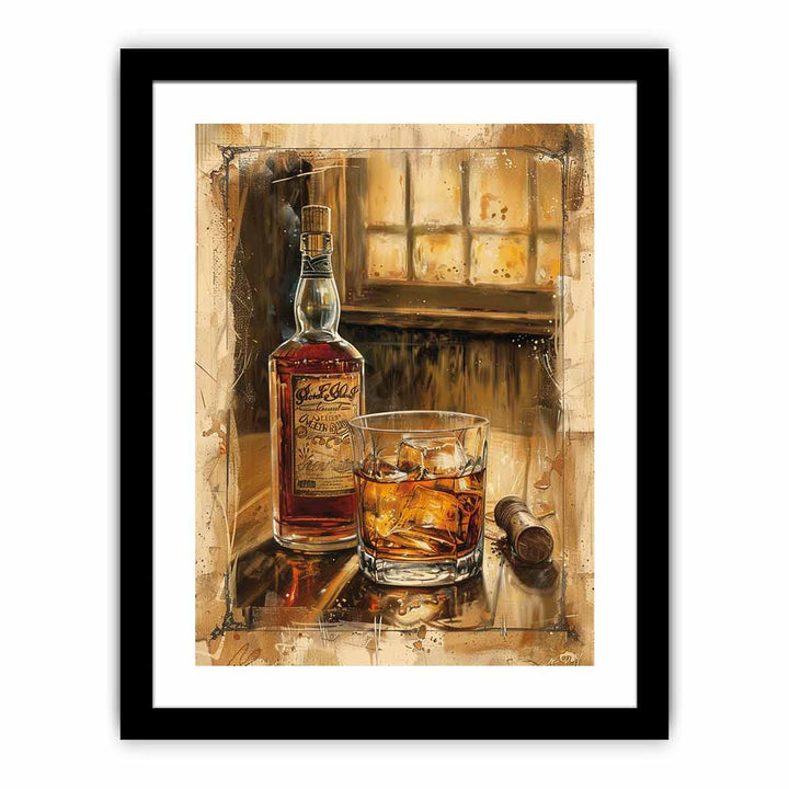 Vintage whiskey Art 2 framed Print