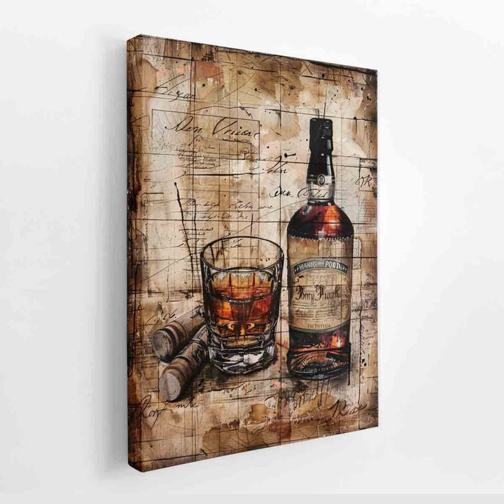 Vintage whiskey Art  canvas Print