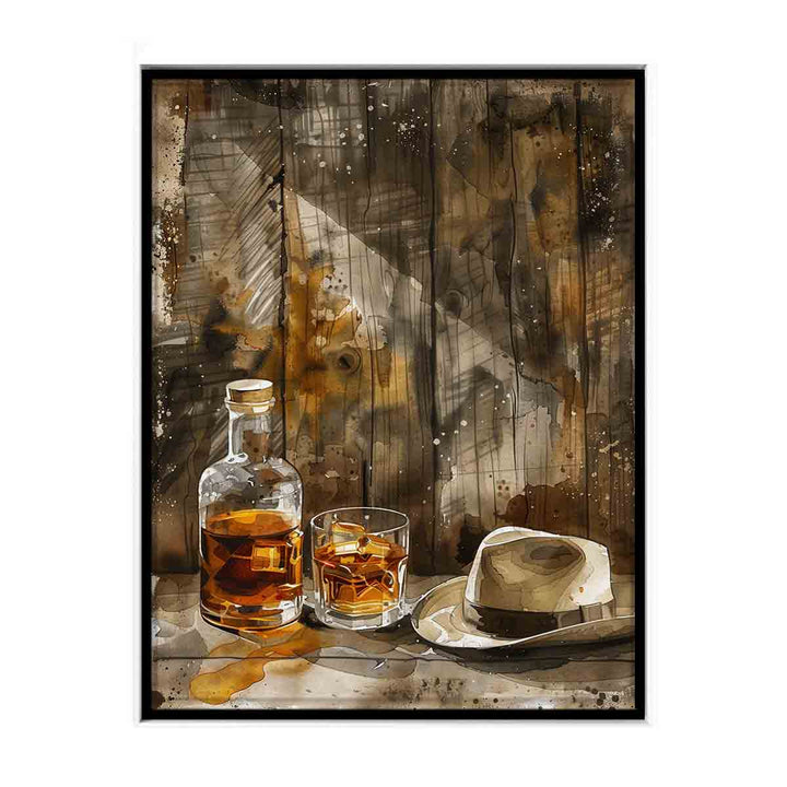 whiskey Art vinatge canvas Print