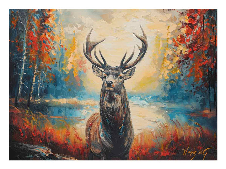 Deer Painting Art Print