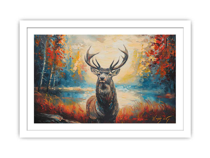 Deer Painting framed Print