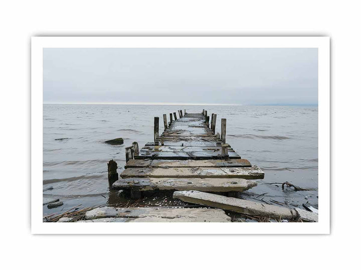 Broken Jetty Art framed Print