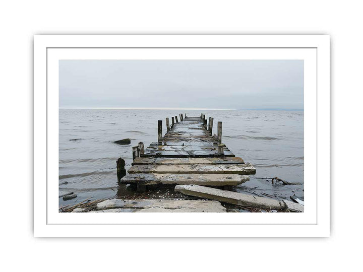 Broken Jetty Art framed Print