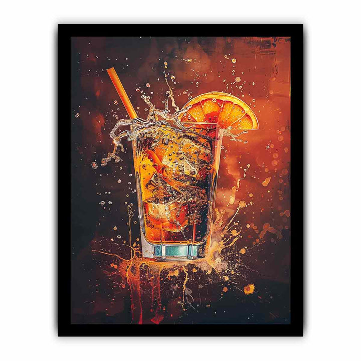 Whiskey Glass Art framed Print