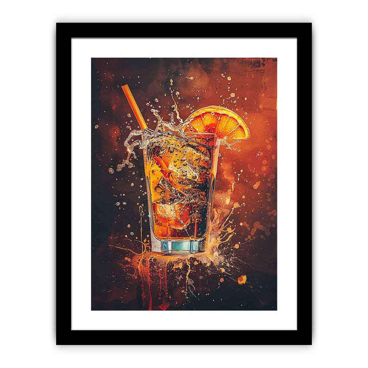 Whiskey Glass Art framed Print