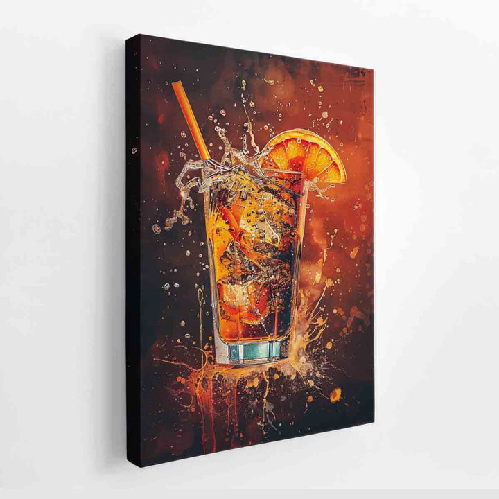 Whiskey Glass Art canvas Print