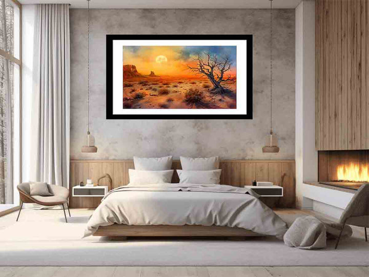 Desert Sun Painting Art Print