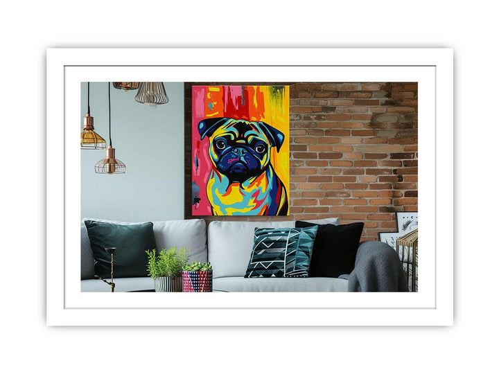 Pug Dog Art framed Print