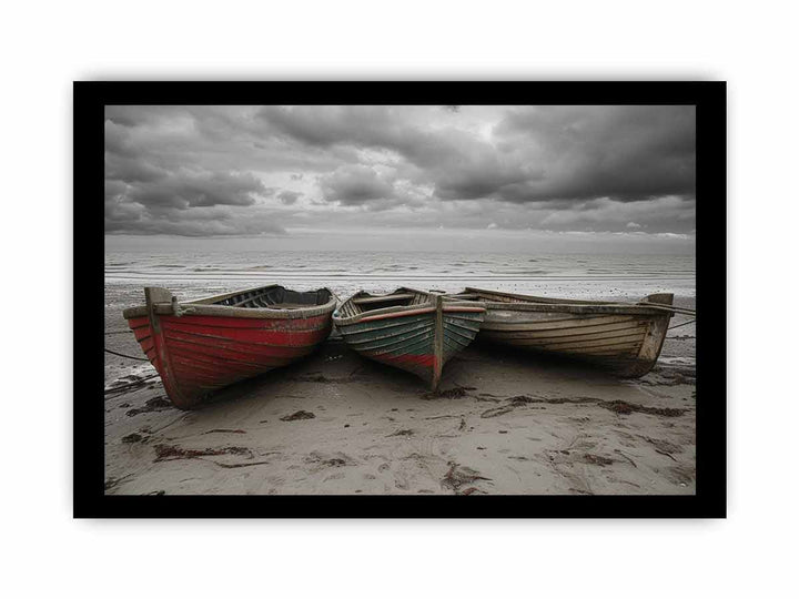 Three Boats framed Print