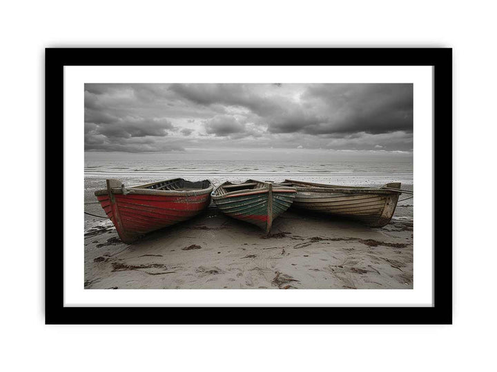 Three Boats framed Print