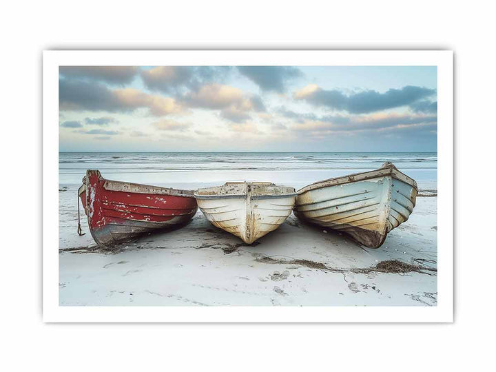 Three Boats  Art framed Print