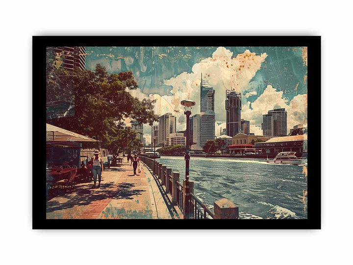 Brisbane City  Art framed Print