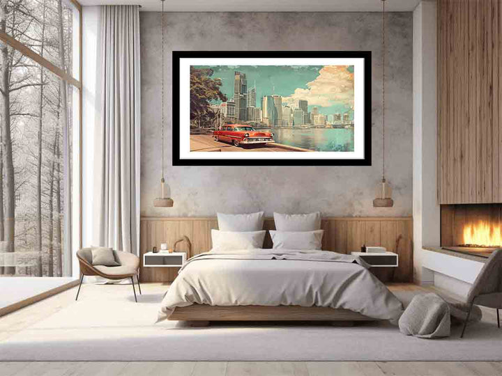 Brisbane City Vintage Art Print