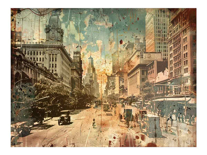 Brisbane City Vintage Art Print