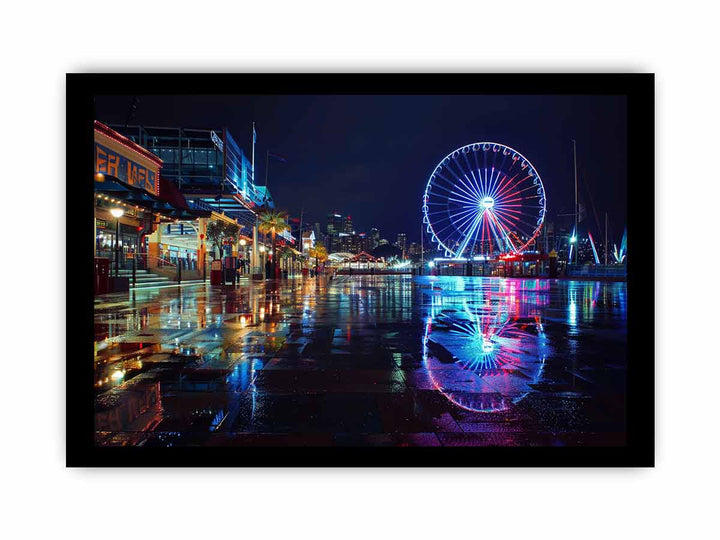 Darling Harbour Night Print framed Print