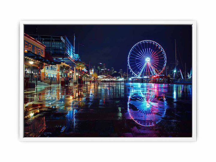 Darling Harbour Night Print Painting