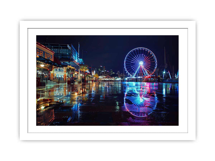 Darling Harbour Night Print framed Print