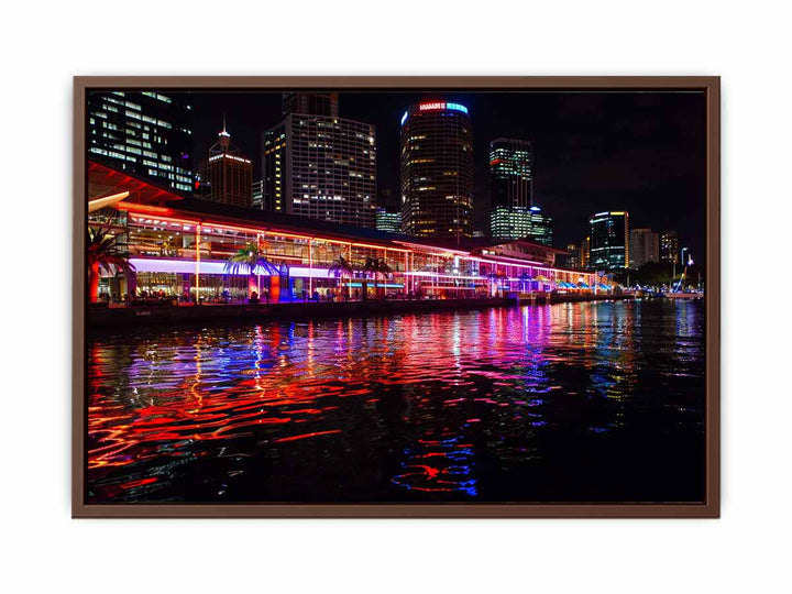 Darling Harbour Sydney Night Art Painting