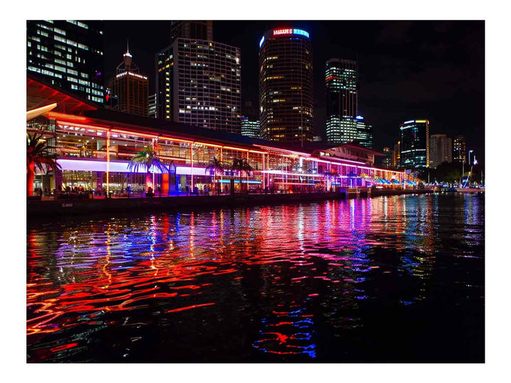 Darling Harbour Sydney Night Art Print