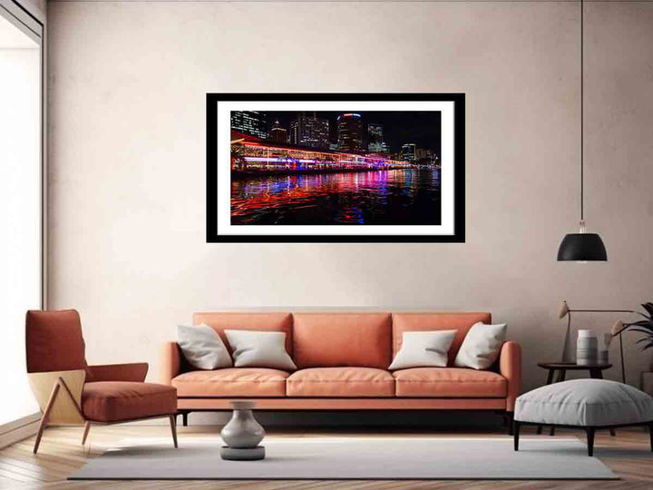 Darling Harbour Sydney Night Art Print