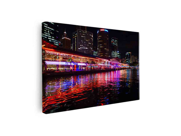 Darling Harbour Sydney Night Art canvas Print