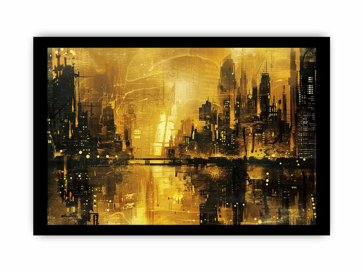 Gold Coast City Painting framed Print