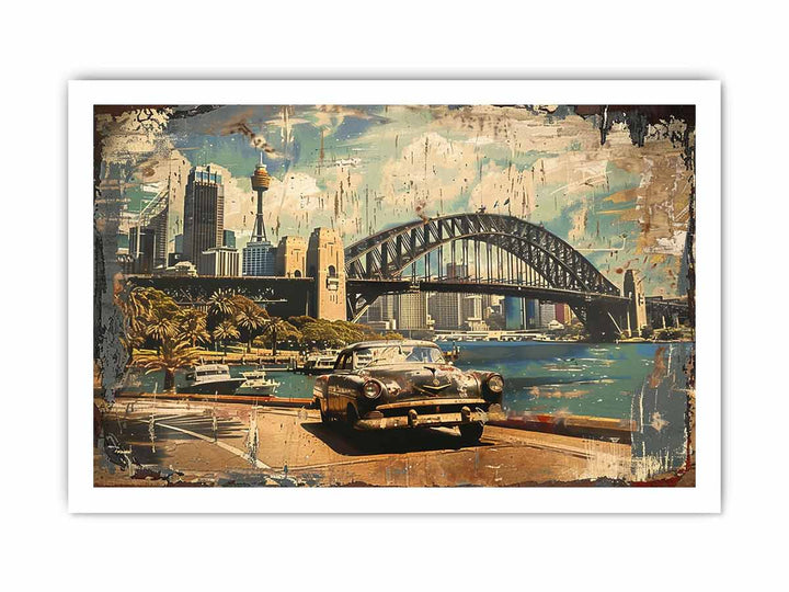 Sydney  Vintage Art framed Print