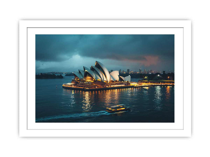 Opera House Black and  white Art framed Print