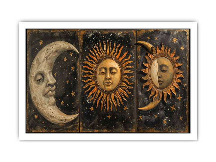 Sun Moon Painting framed Print