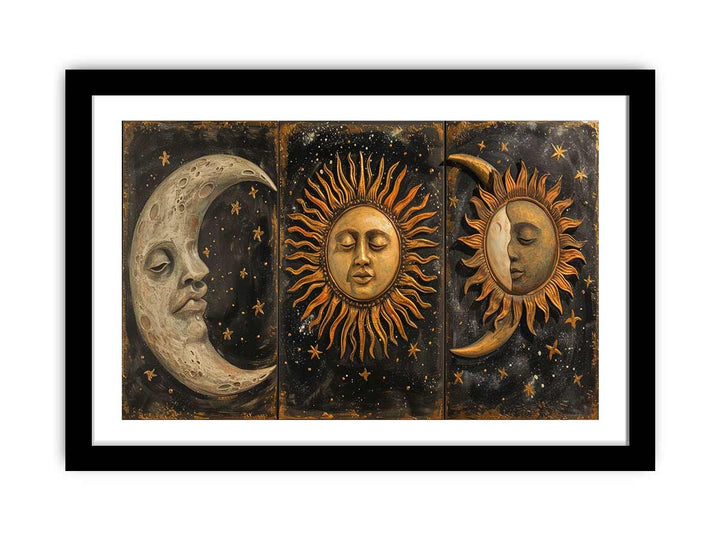 Sun Moon Painting framed Print