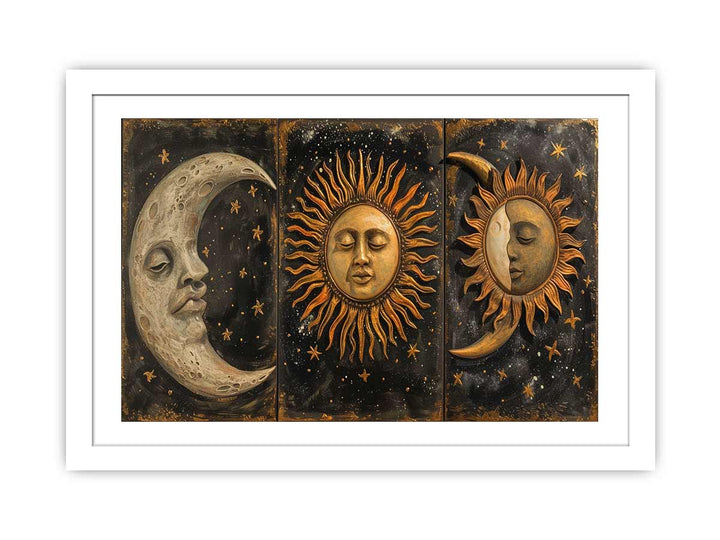 Sun Moon Painting framed Print