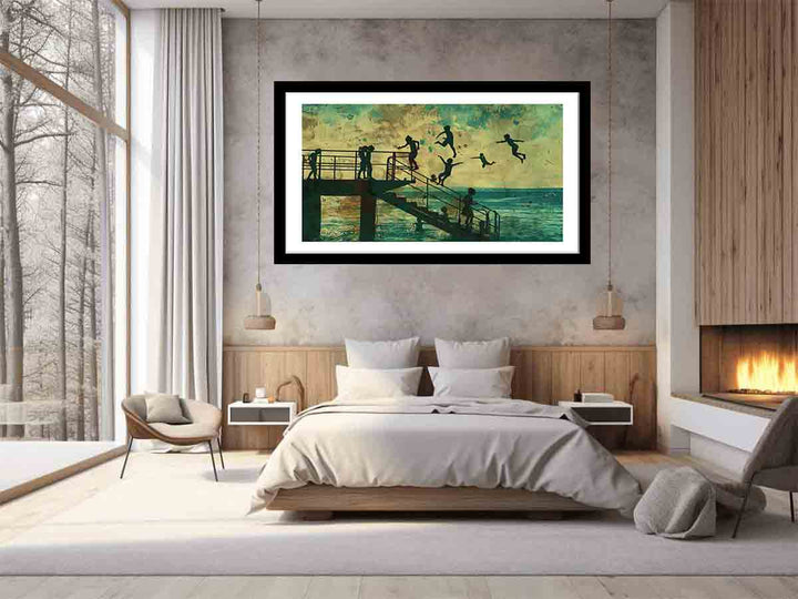 Kids Dive Painting Art Print