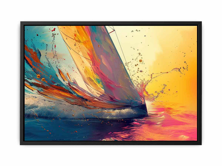 Sailboat Splash Art canvas Print