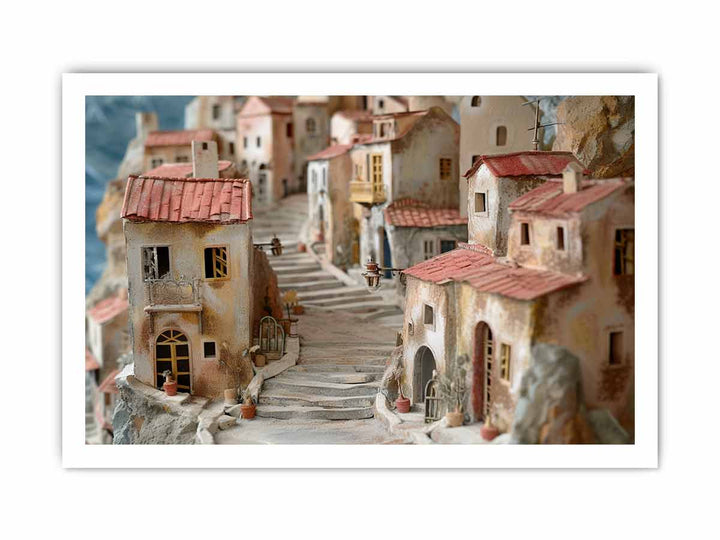 The Greek Village Art framed Print