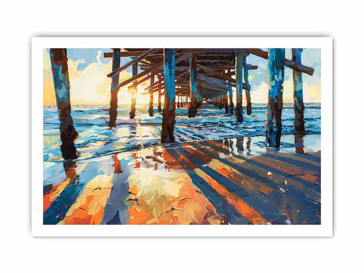 Pier Painting Art framed Print