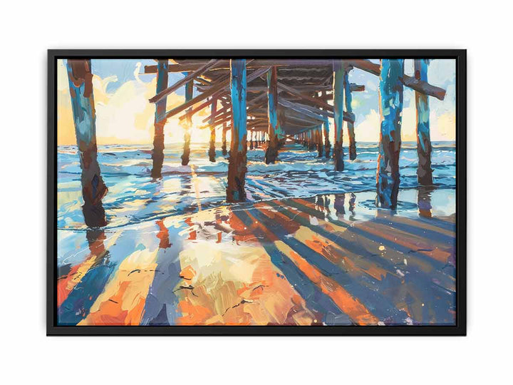 Pier Painting Art canvas Print