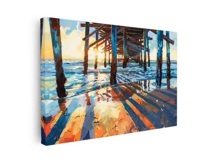 Pier Painting Art canvas Print