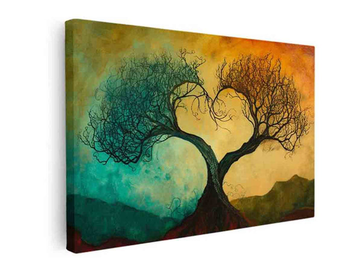 Twisting Love Trees canvas Print