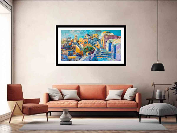 Santorini Painting Art Print